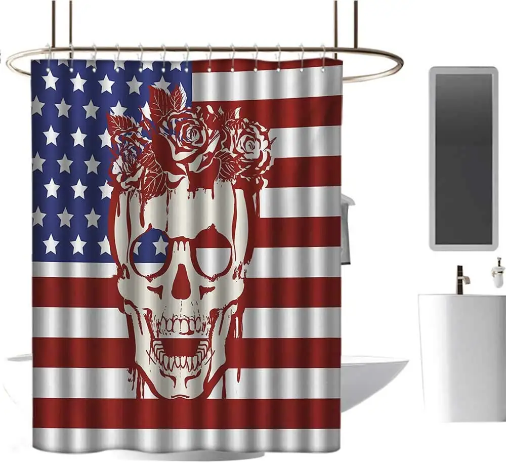 Иллюстрация смешного человеческого черепа с цветочным венком американский