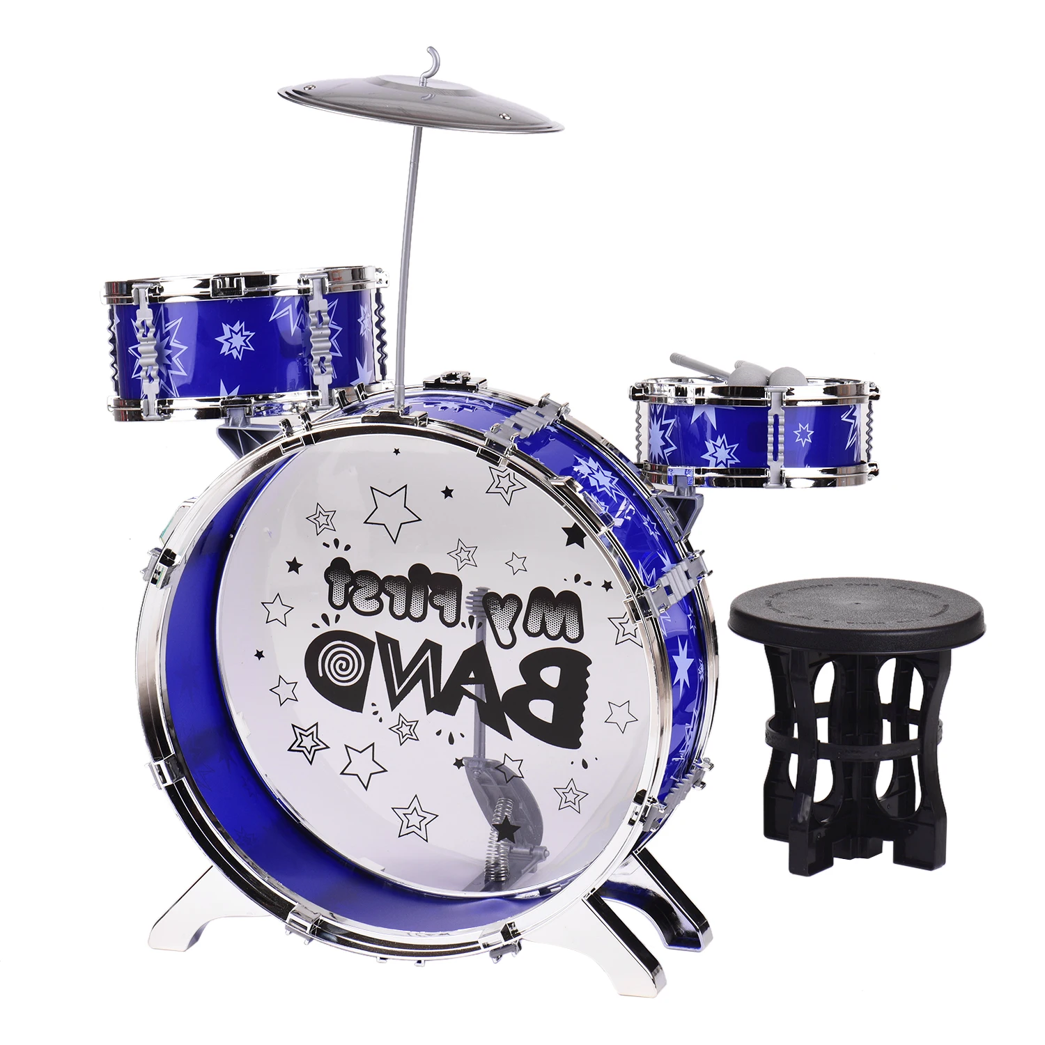 3 чaсти дeтский ударная установка для детей и подростков барабаны Комплект