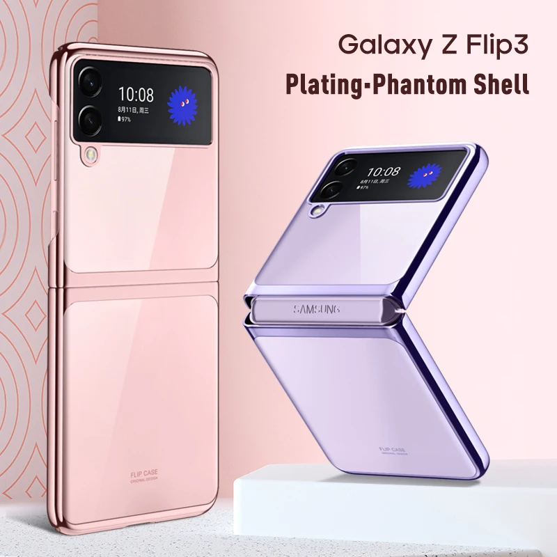 

Shockproof Transparent Hard PC Bumper Coque Luxury Case For Samsung Galaxy Zflip Z Flip3 Flip 3 Zflip3 5G Cover Fundas Shell