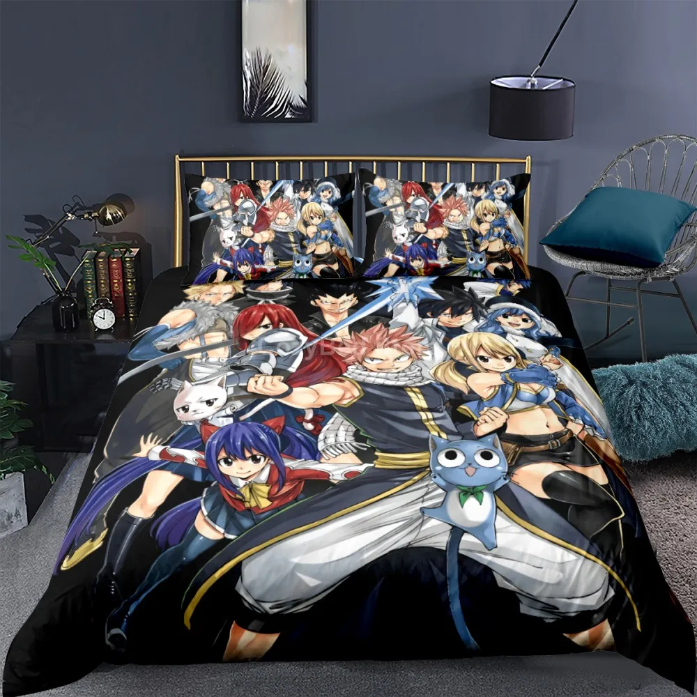 

Anime Fairy Tail Bedding Set Kids 3d Duvet Cover Sets Comforter Bed Linen Twin Queen King Single Size Fashion Gift Home Decor