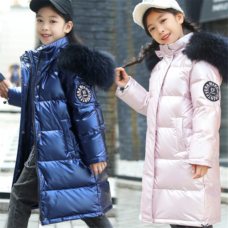Модные пуховые куртки для девочек Теплые Водонепроницаемые Детские Пуховые