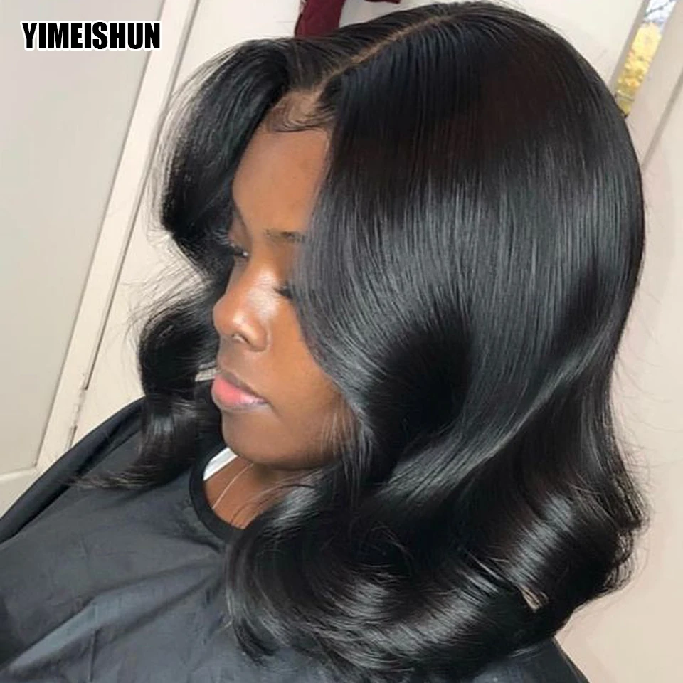 

Парик с волнистыми волосами Bob 4x4, застежка на сетке, предварительно выщипанные 150, плотность 180, парик на сетке, человеческие волосы, Боб, 8-14 д...