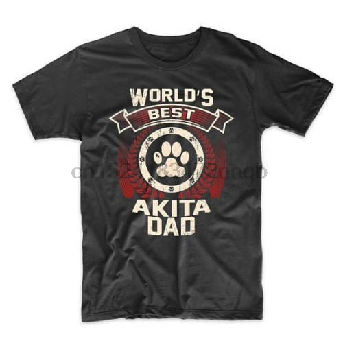 Футболка World &amp Best Akita Dad Graphic мужская и большая черная футболка | Мужская одежда