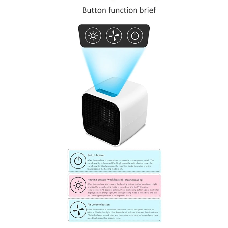 

Mini Heater for Office and Home Heater, Indoor Mini Heater with Overheat Protection(EU Plug)