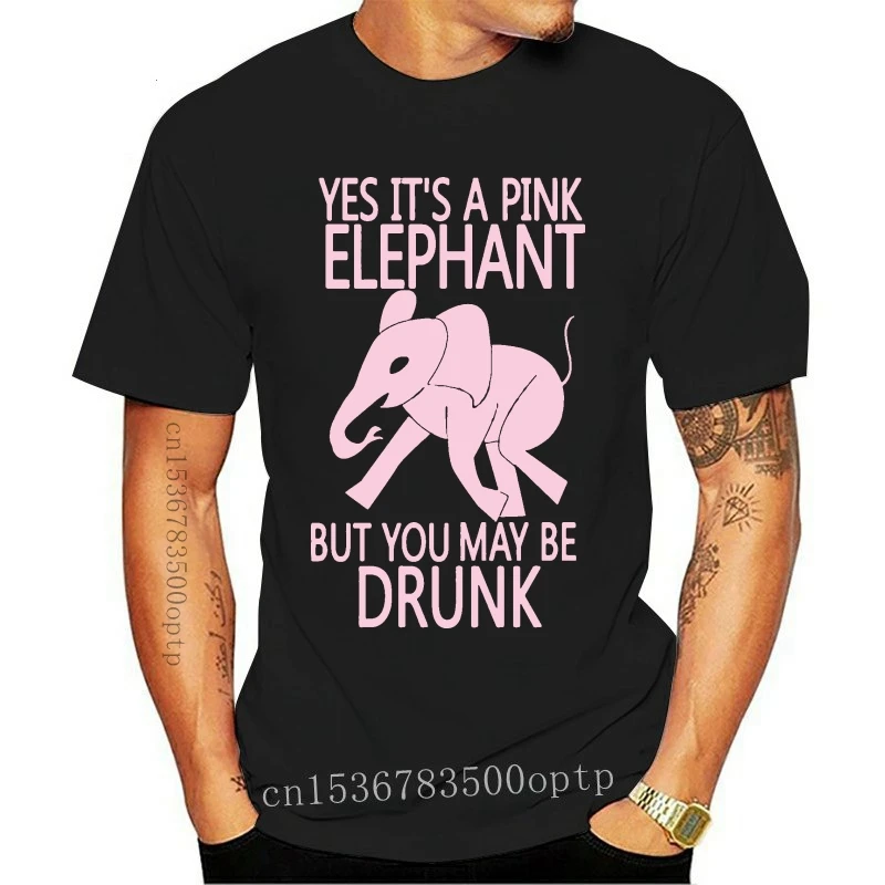 

New Men Short sleeve tshirt PINK ELEPHANT Funny T Shirt Women t-shirt