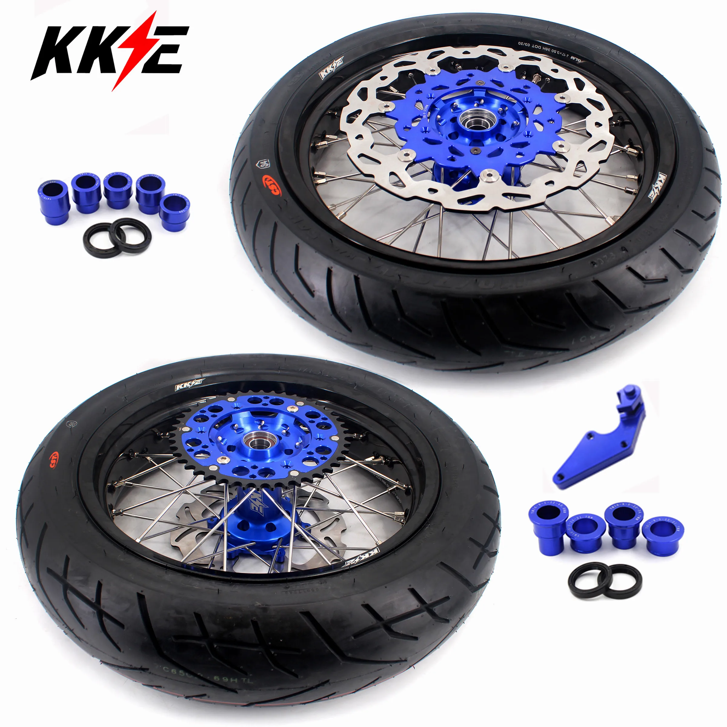 Полный комплект колес KKE 3 5/4 25 шины CST для Yamaha YZ250F 2001 2020 YZ450F 2003 синий концентратор