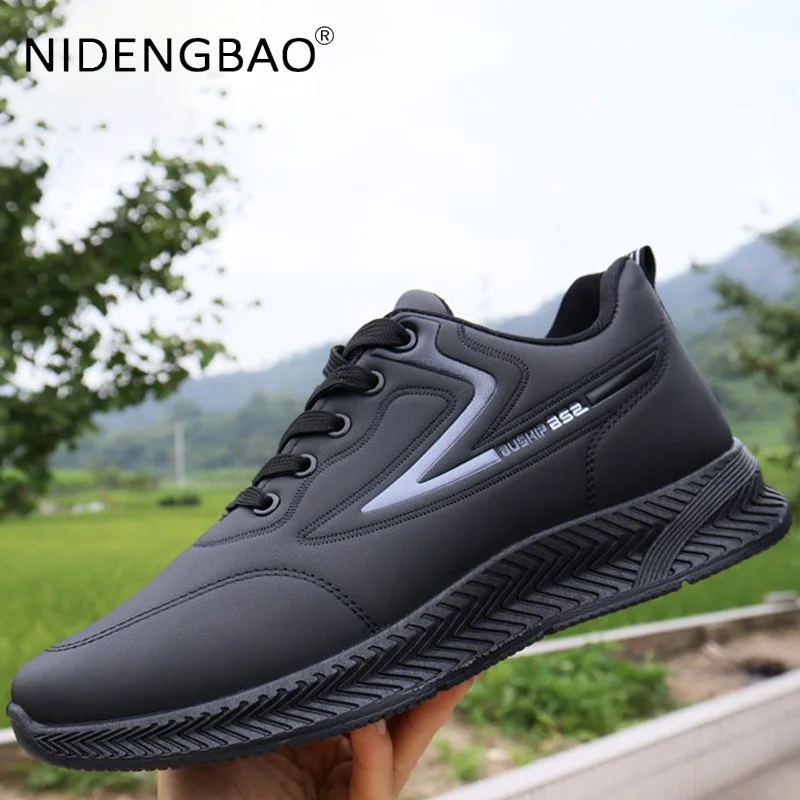 Autumn Winter Men Sneakers Running Shoes Thick Sole Lace Up Waterproof Outdoor Walking Sports Shoes Casual Footwear Gym Trainers