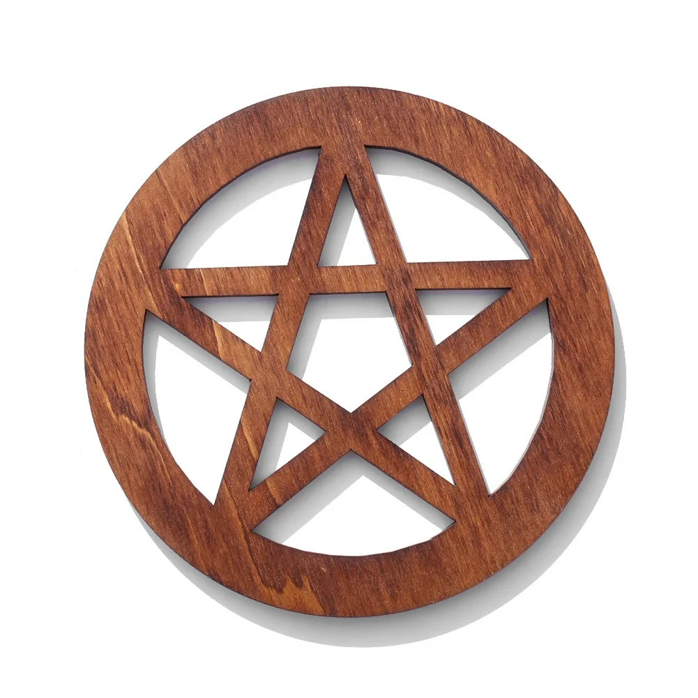 Tapis de dessous de verre rond en bois pentagramme  dessous de plat en forme d'étoile  pour Table à