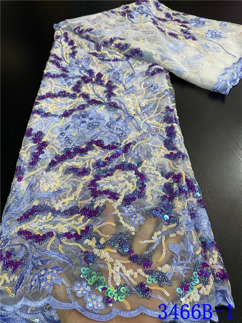 

NIAI африканская кружевная ткань 2020 высокое качество вышитое французское кружево нигерийская Тюль Ткань 5 ярдов/шт для платья XY3466B-1