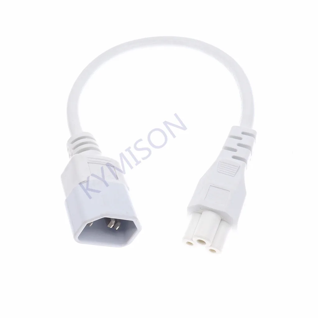 Белый IEC 320 C14 штекер к C5 женский кабель адаптера питания PDU PSU Удлинительный шнур 3x0