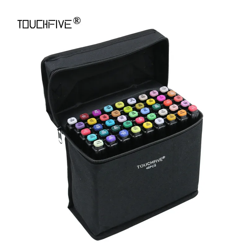 TOUCHFIVE 168 эскиз маркеры кисти ручки набор манга цветные маркеры набор двойная головка художественный поставщик краски ручка маркер для рисования для студентов