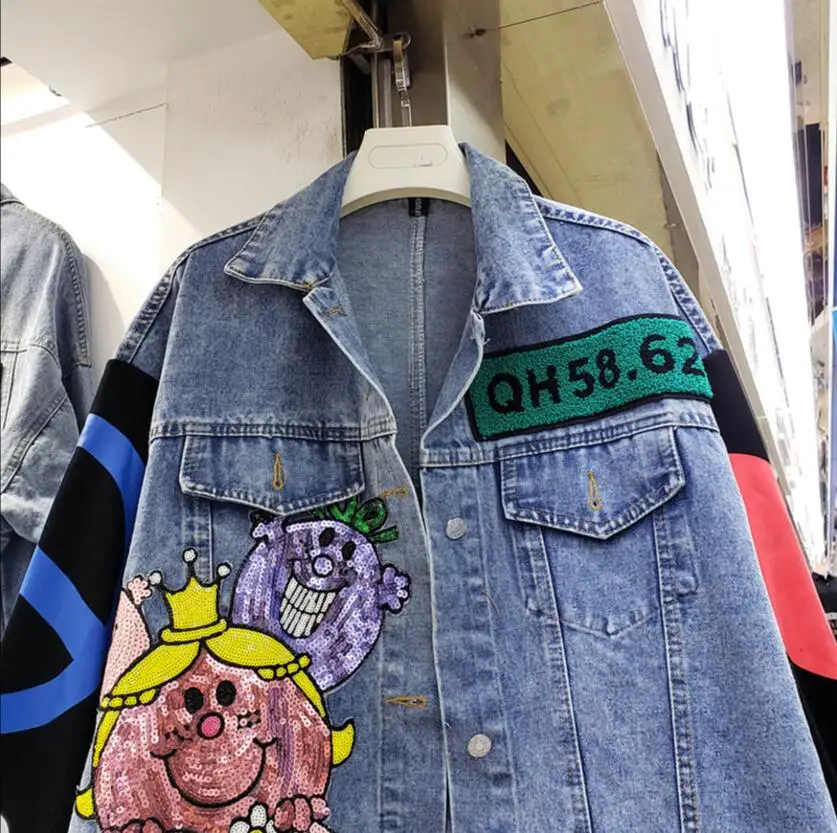 Новинка 2020 джинсовое пальто женская Свободная приталенная ковбойская куртка с