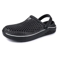 men sandals hot sale outdoor summer hole shoes pvc women garden shoes black beach flat sandals slippers