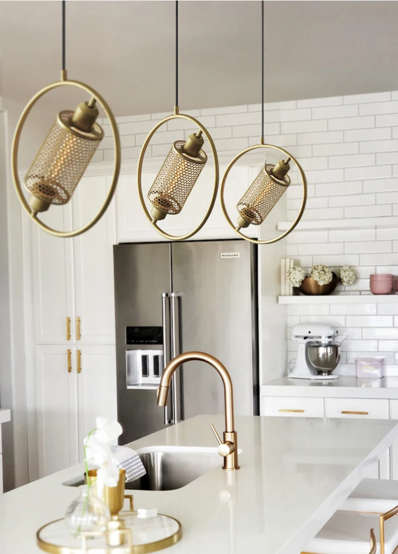 

Industrial wind iron chandelier postmodern creative wrought iron lamp led bar cafe bedside restaurant round chandelier