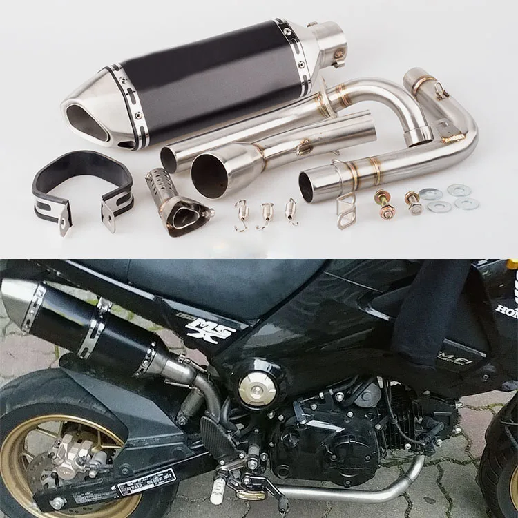 

Motorcycle modified silver steel little monster horizontal cylinder little monkey MSX125 exhaust pipe