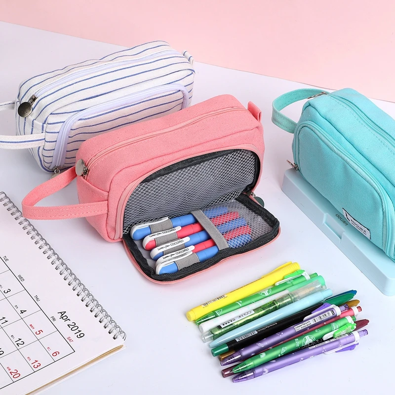 Пенал школьный etui kawaii холст большой емкости trousse scolaire розовый kalem kutusu ferace cartuchera para