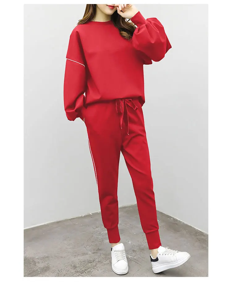 4xl женский спортивный костюм, повседневные спортивные комплекты, женские Лоскутные толстовки, Толстовка и спортивные штаны, комплект из 2 предметов, весна-осень, набор для бегунов