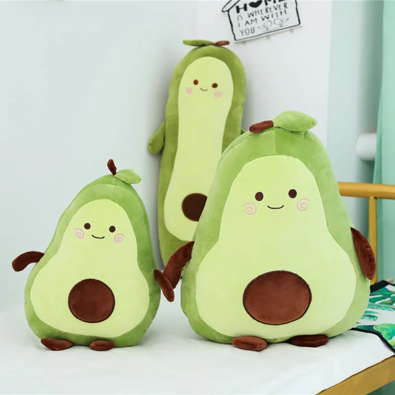 Фото Милая плюшевая игрушка авокадо мягкая подушка с фруктами мультяшная милый