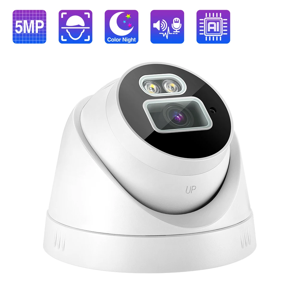 

Techage 5MP POE IP Camera for Security System Smart AI Full Color Night Two-way Audio Record Indoor CCTV Video Surveillance Kit