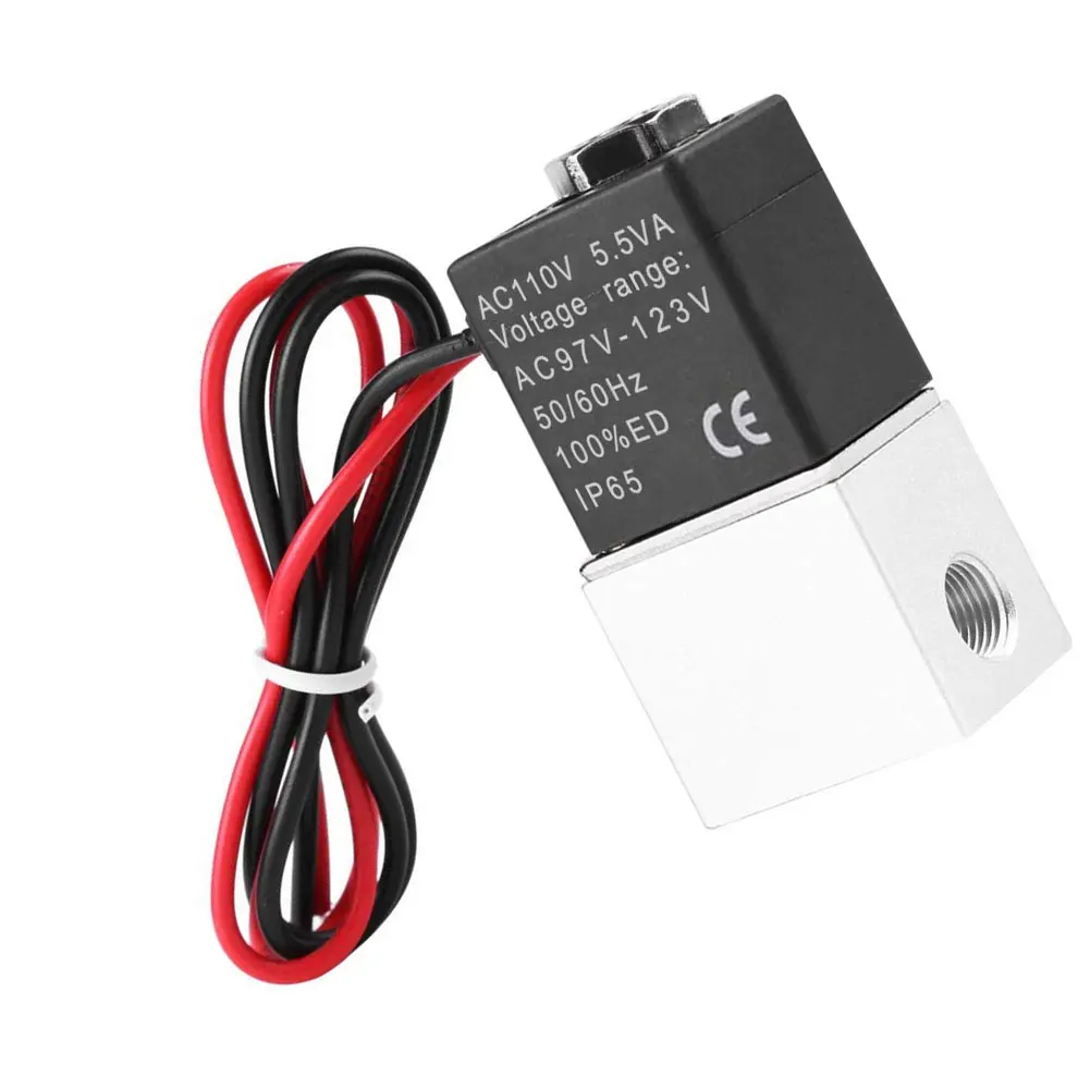 

DC 110V Solenoid Valve 1/4"NPT 2 Way Normally Open Direct-acting Pneumatic Valves For Water Air Gas Hot NC Solenoid Valve