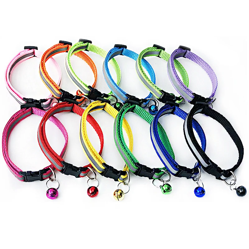 Светоотражающий нейлоновый ошейник для питомцев регулируемый безопасный кошек