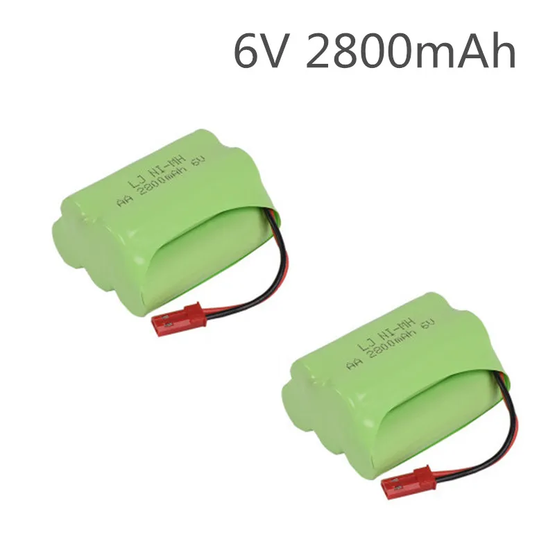 

2pcs 6v 2800mAh NI-MH Battery 6V Ni-MH Battery Pack For RC Toy Car Boat GUN TANK Truck Trains RC Toy Model Battery