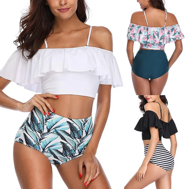 Женский купальник с высокой талией MJARTORIA винтажный купальный костюм в полоску