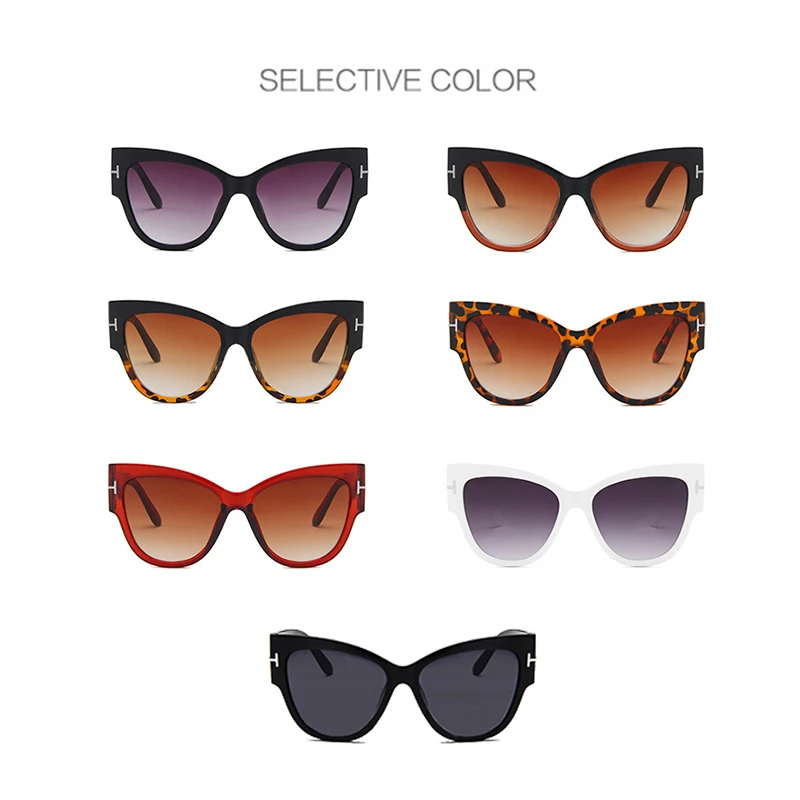 

ZUEE New Fashion Brand Designer Cat Eye Women Sunglasses Female Gradient Points Sun Glasses Big Oculos feminino de sol UV400