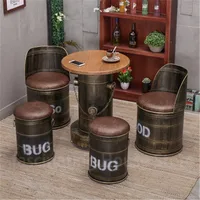 Industry Style Cafe Bar Chair Retro Furniture Synthetic Leather Restaurant Chairs Lounge Chair Bar Stool Dining Chair