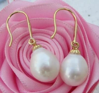 gorgeous 10 1x12mm south sea white pearl earrings hook