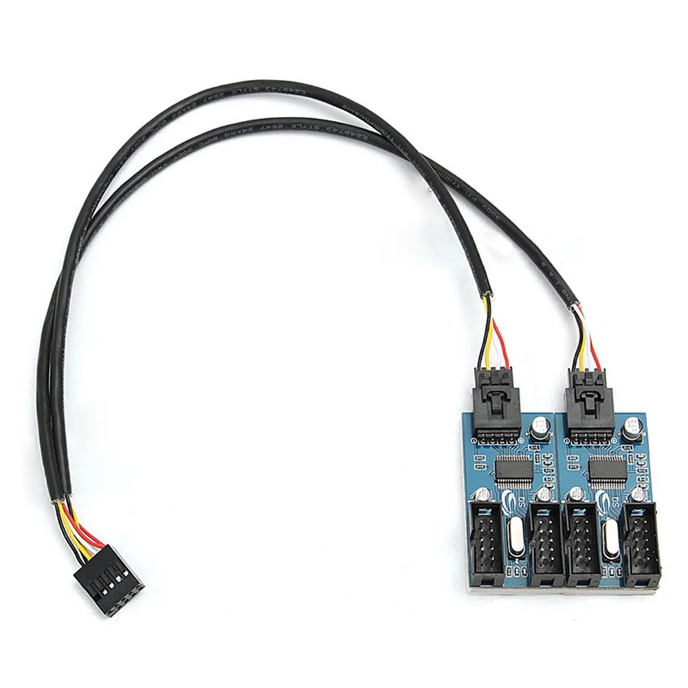9-контактный разъем USB 1-4 Женский удлинитель кабель 9 P USB2.0 порт мультипликатор