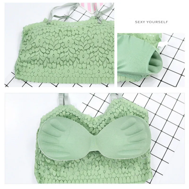 Новинка кружевные топы с цветочным рисунком женские бандо бюстгальтер
