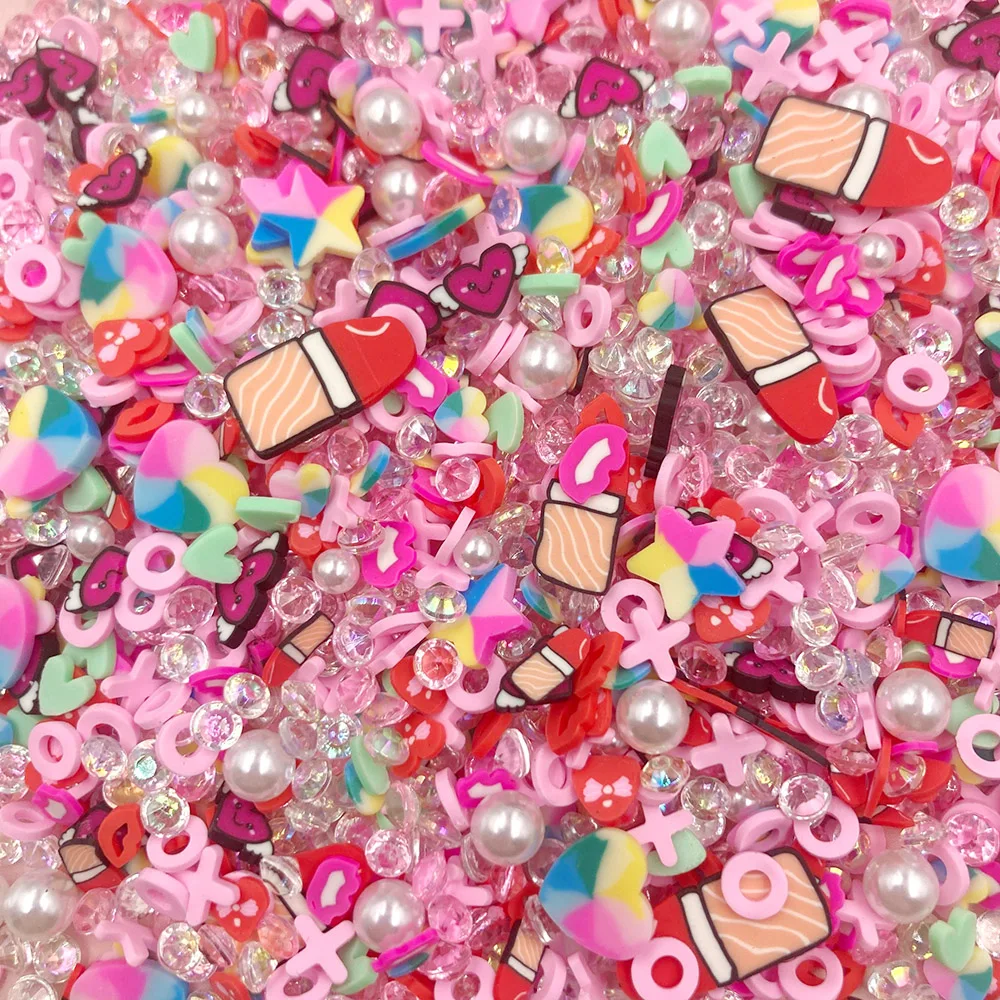 

50g Mix Polymer Clay Pearls Very Cute Slices Sprinkles For Crafs DIY Making Nail Art Decoration Plastic klei Mud Accessories