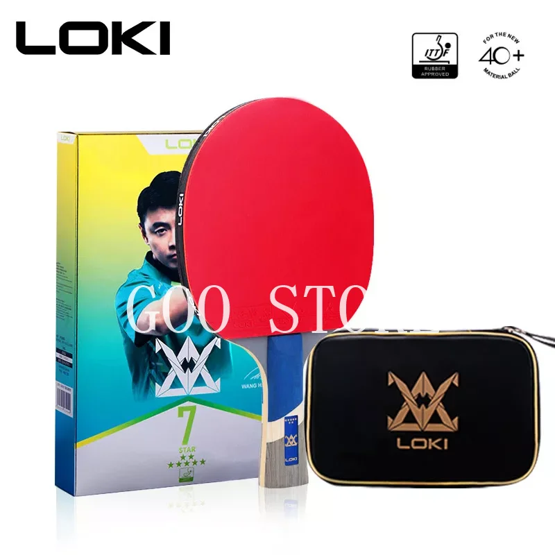 

LOKI New 7 Star High Sticky Table Tennis Racket 5 ply Wood Blade PingPong Bat Pimples in Ping Pong Paddle
