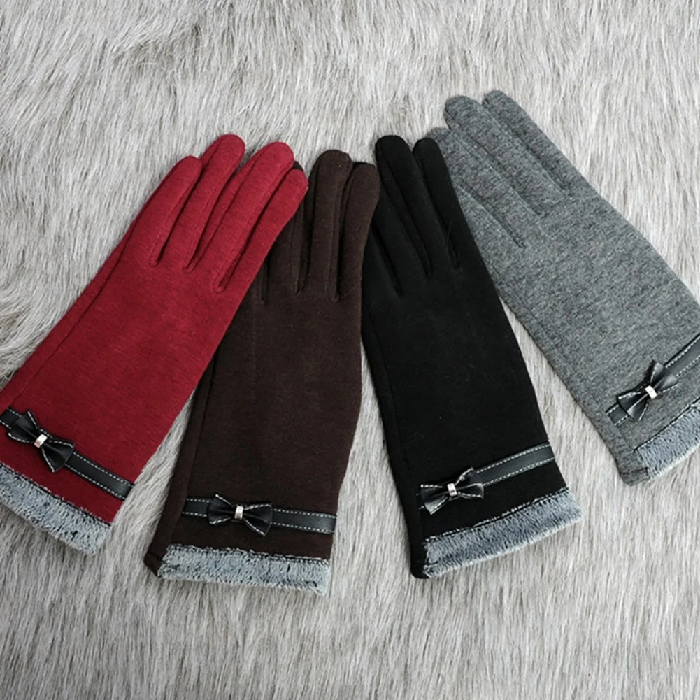 Женские модные зимние теплые перчатки на запястье с сенсорным экраном|Женские
