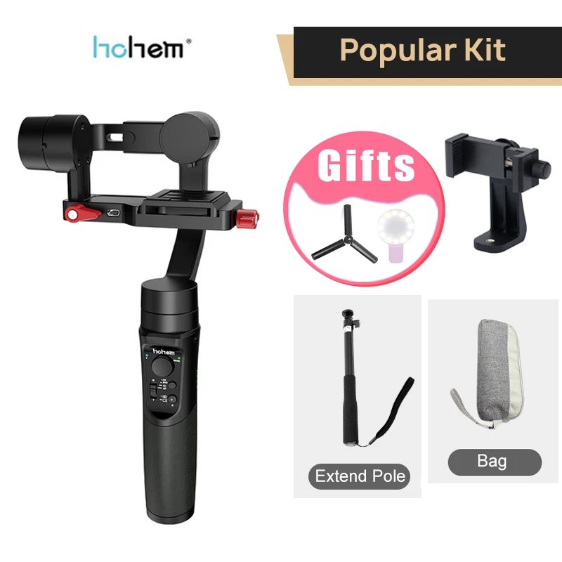 add holder pole bag Hohem iSteady мульти 3-осевой ручной шарнирный стабилизатор для камеры для телефона Gopro hero 7 6 sony беззеркальных экшн Камера Pk M2 pro - Цвет: add holder pole bag
