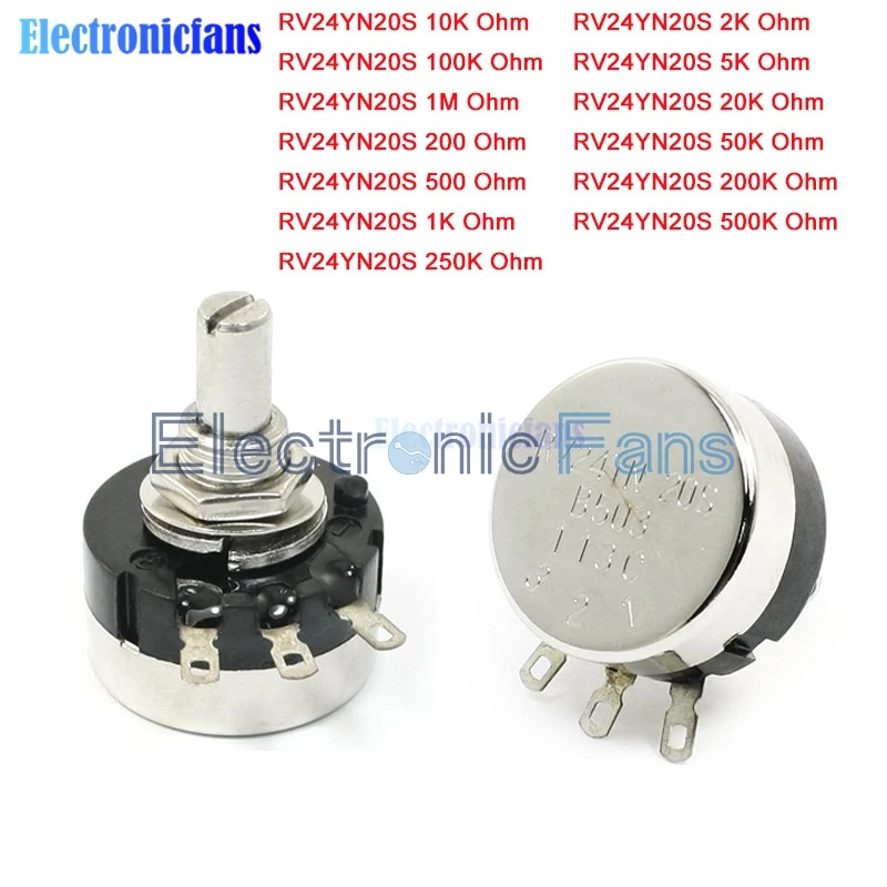 5 шт. RV24YN20S 6 мм углеродная пленка поворотный потенциометр B102 B202 B502 B103 B203 B503 B104 B204 B504