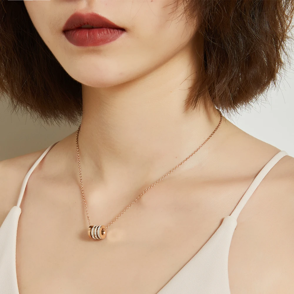 Fashion Necklace 2019 Women Luxury Rose Gold Pendant Choker Chain Suspension Long Jewelry Accessories on the Neck 19030 | Украшения и