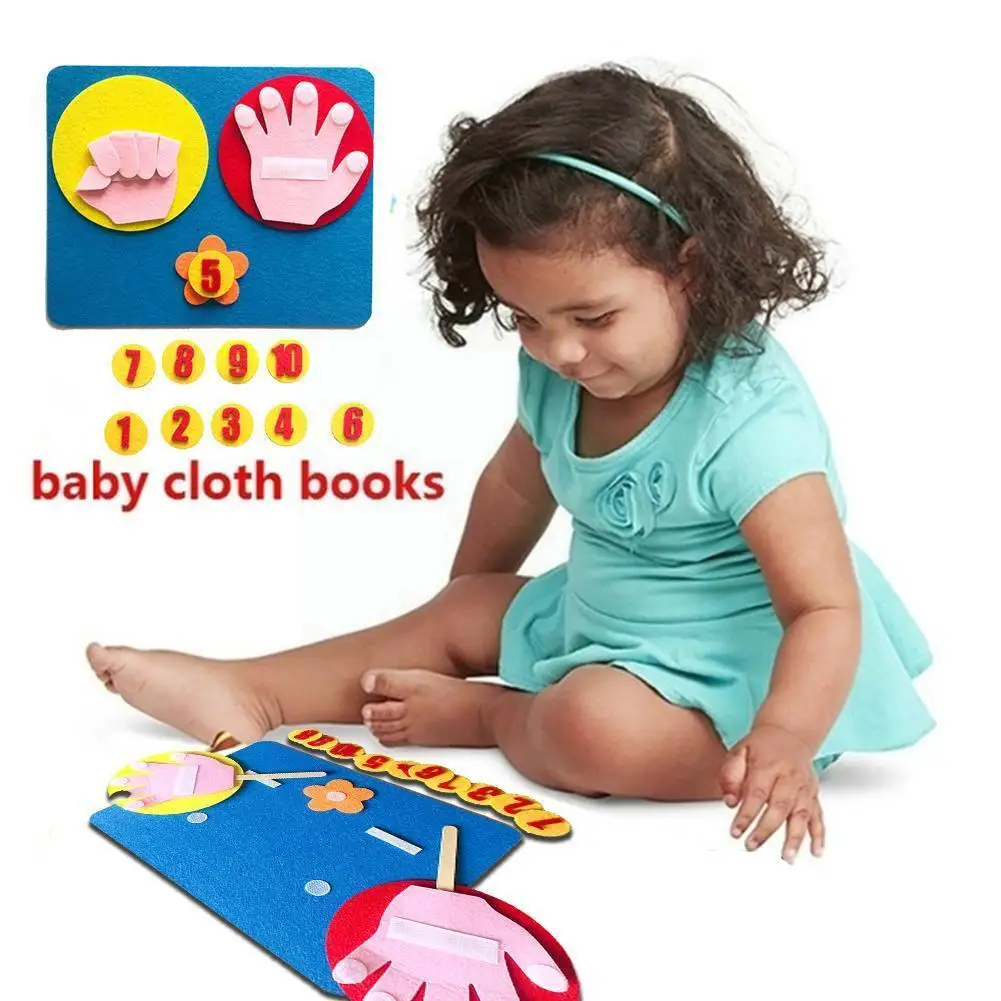 

Детские математические игрушки с подсчетом пальцев 1-10, Обучающие войлочные цифры, Раннее Обучение для малышей, игрушки для творчества на па...