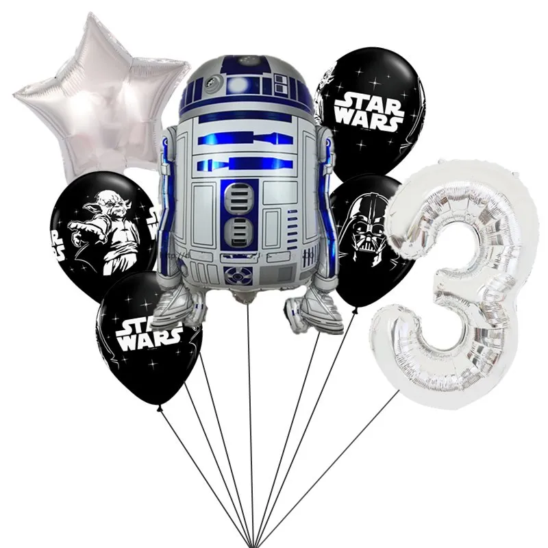 1set Star Wars Balloons Birthday Party Decoration Master Yoda Robot Balloon Kids Toys Globos Cumpleanos Infantiles | Дом и сад