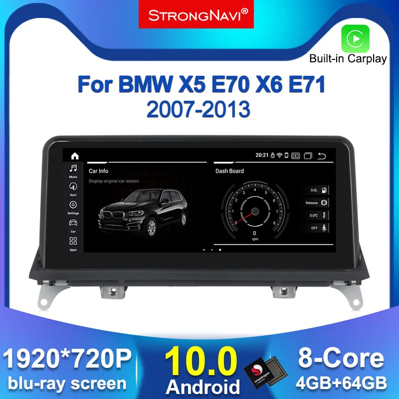 Автомобильный DVD плеер с IPS экраном Android 10 0 для BMW X5 E70/X6 E71 (2007 2013) система CCC/CIC GPS