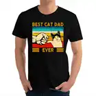 Genshin Best Кот Папа когда-либо Cat Daddy винтажные футболки Lover отец Camisa изготовлено из хлопка самого высокого качества с забавным котом лучший футболка С Днем Рождения для мужчин