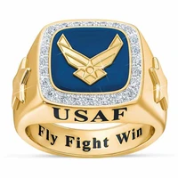united states air force flight gold color stainless steel ring for men cool fashion jewelry anniversar fly hobbyist gifts
