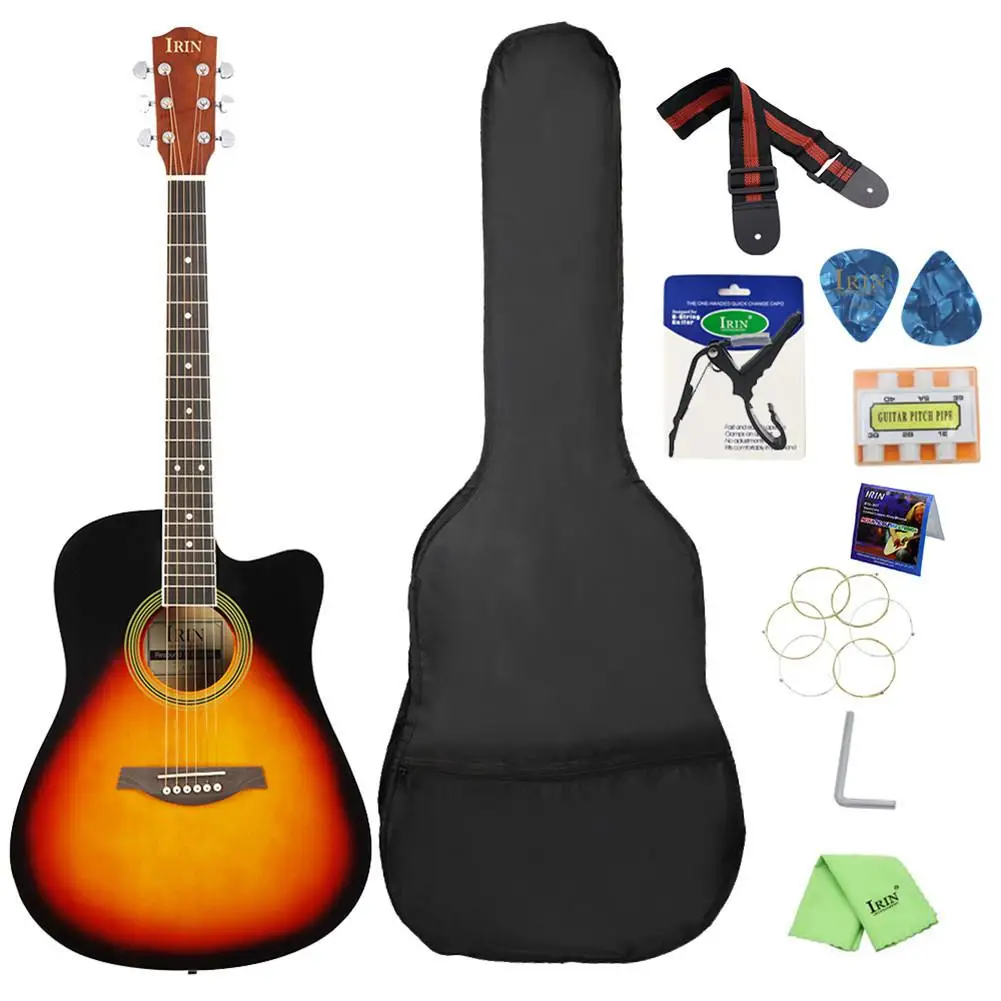 IRIN 41 дюйм гитара из липы деревянный Гриф для гитары включая сумку ремень струнный