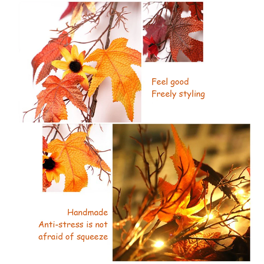 Окно осенние листья гирлянда Искусственный Кленовый лист искусственная