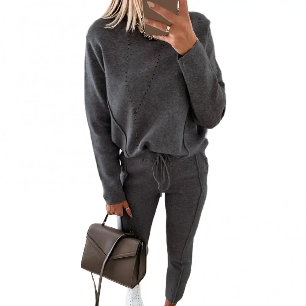 2 шт./комплект женские спортивные брюки с круглым вырезом |