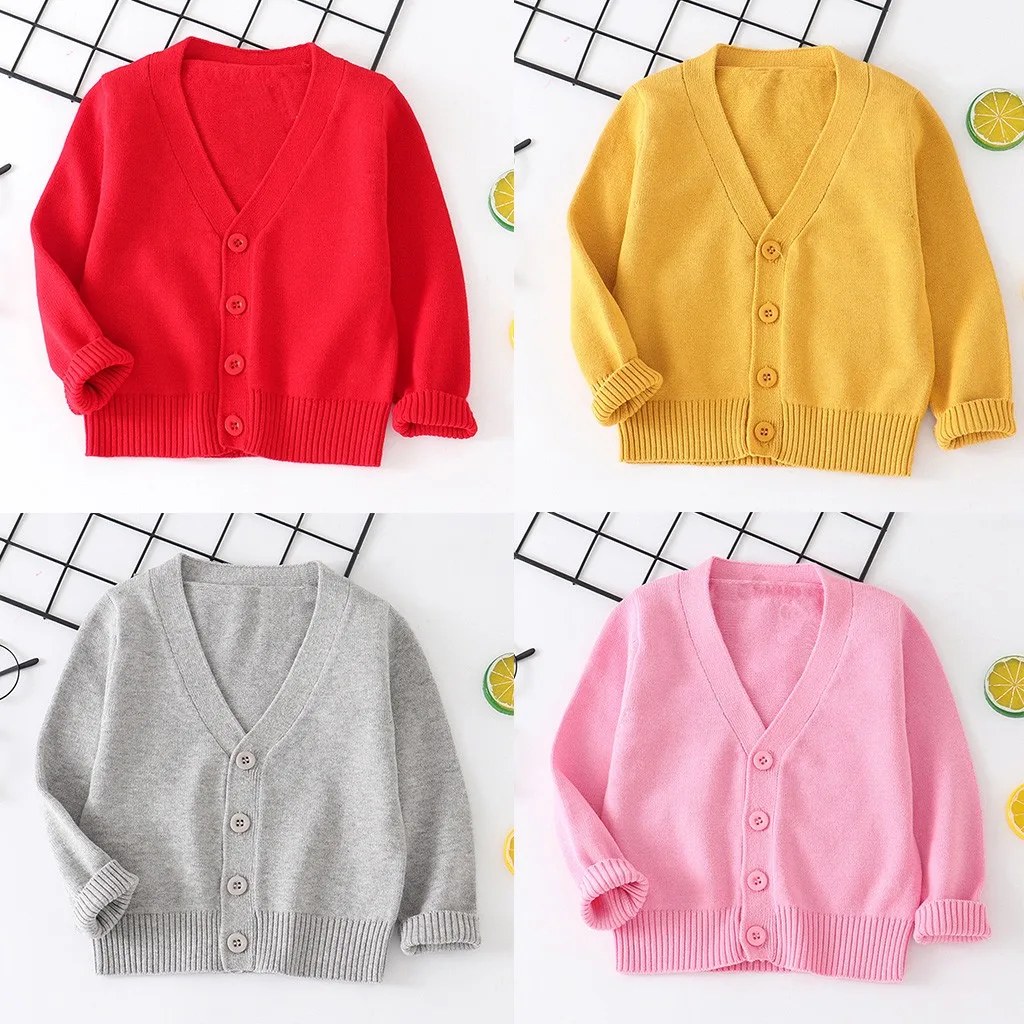 Детский свитер мягкая Осенняя повседневная одежда для детей Однотонный вязаный