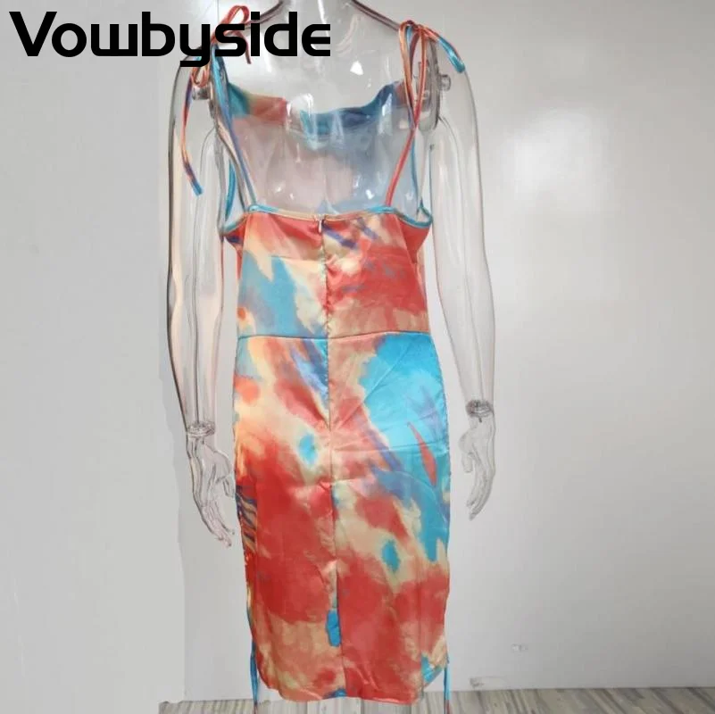 

Summer Women's Dress Sexy Fashion Print Sleeveless Halter Spaghetti Strap Dress