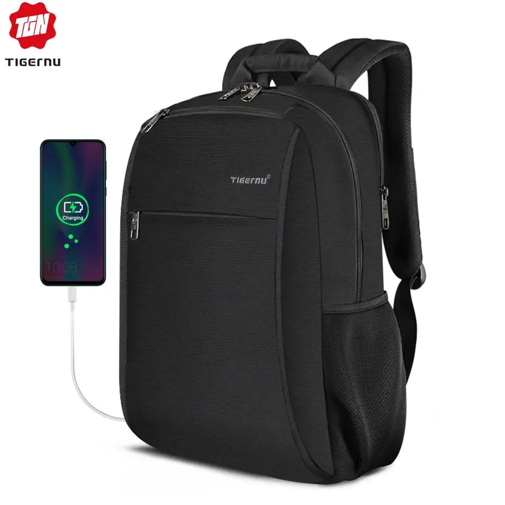 Tigernu Противоугонная USB зарядка Мужчины 15.6 дюймовый ноутбук Рюкзак Женщины