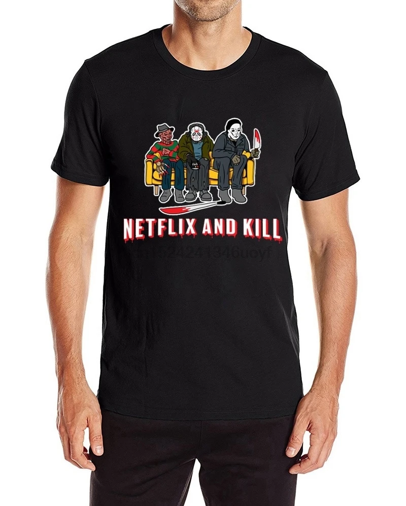 Netflix and Kill футболка на Хеллоуин ужас личность крутая мода мужская повседневная